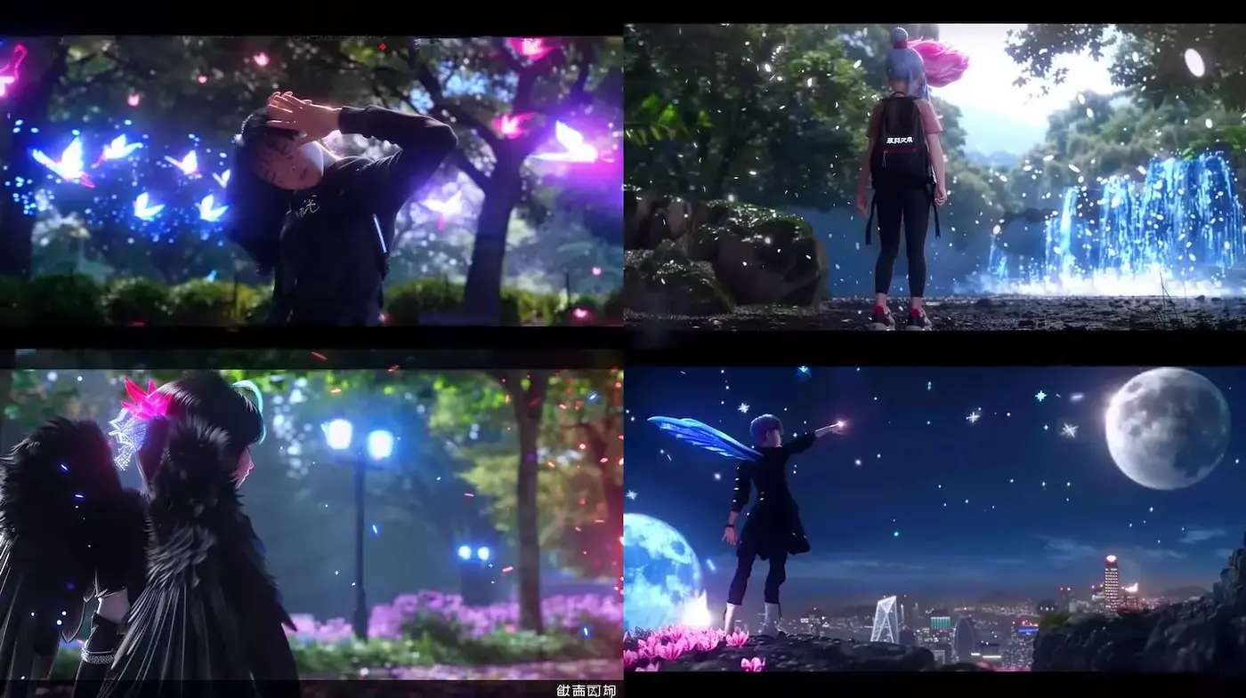Surreal Fantasy Landscapes with Anime Influences and Vibrant Elements - Midjourney sref style