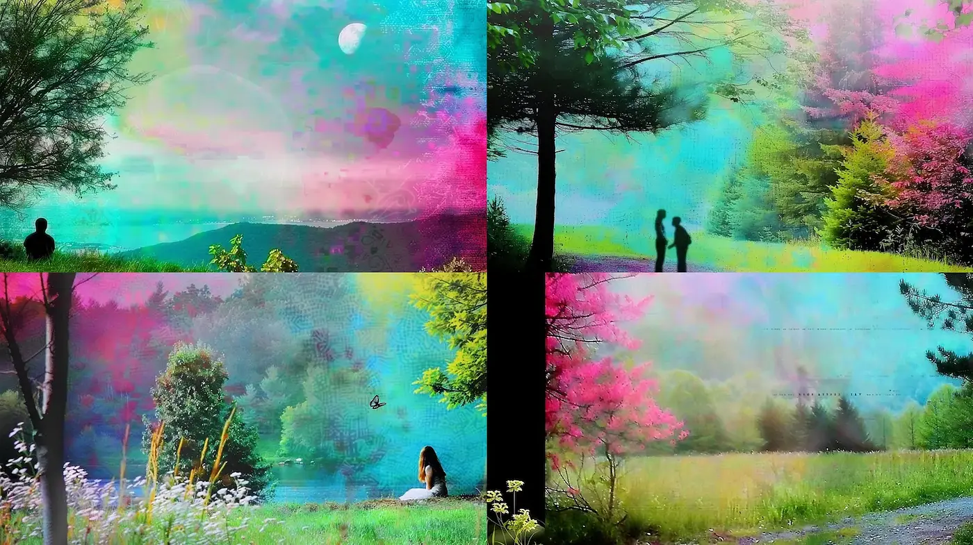 Ethereal Landscapes with a Dreamlike Quality and Vibrant Colors - Midjourney sref style