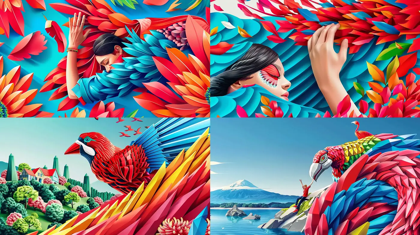 Vibrant Tapestry of Vivid Textures and Organic Motifs - Midjourney sref style