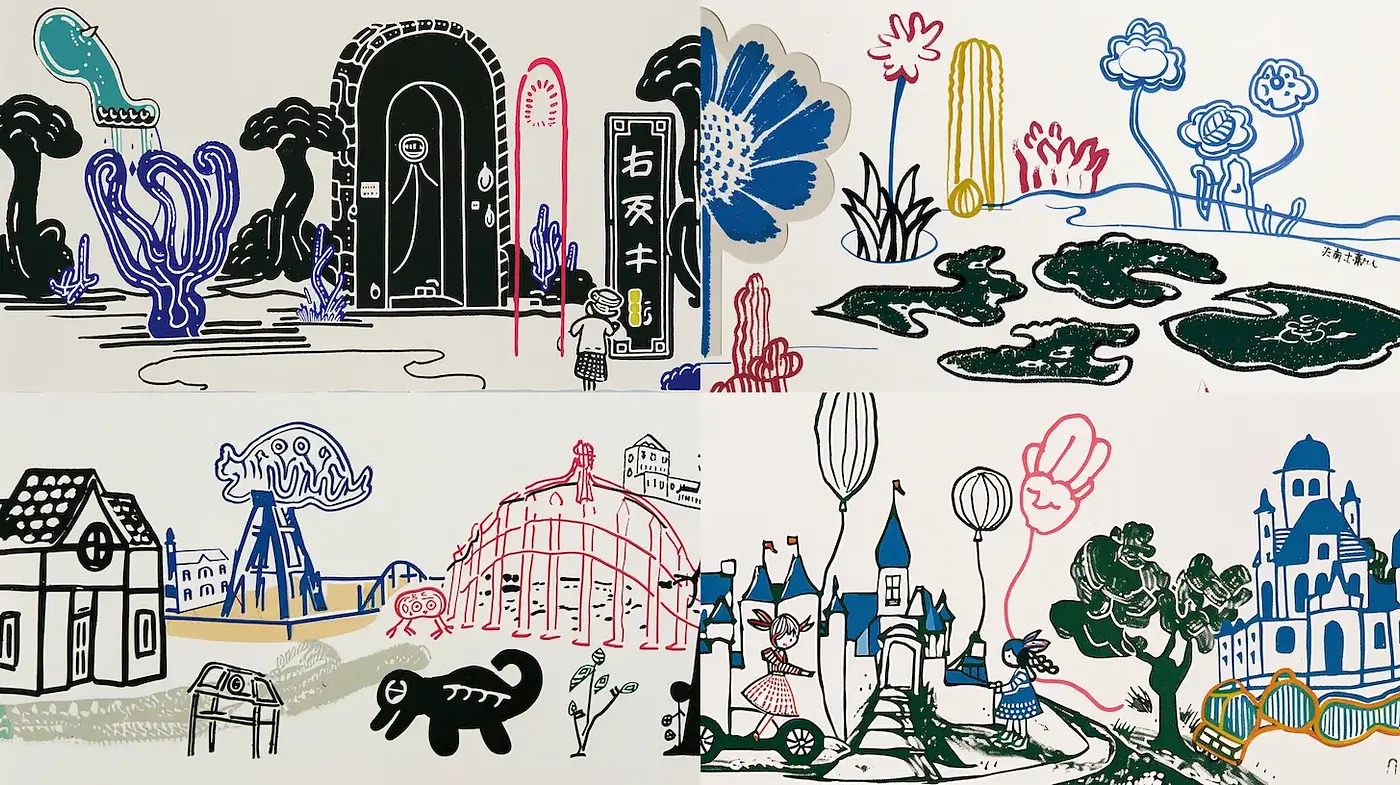 Whimsical and Playful Illustrative Style with a Touch of Surrealism - Midjourney sref style