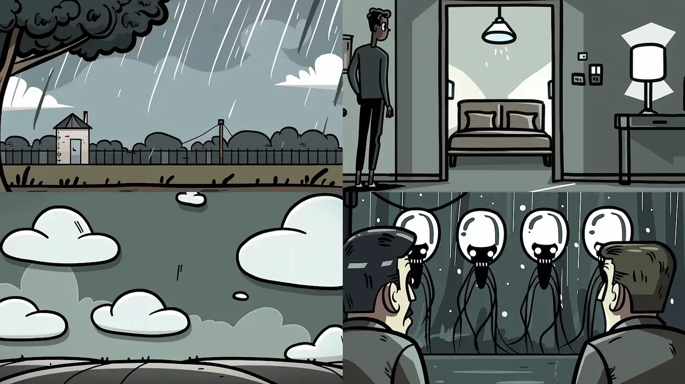 Expressionistic illustrations with a combination of cartoon simplicity and atmospheric depth - Midjourney sref style