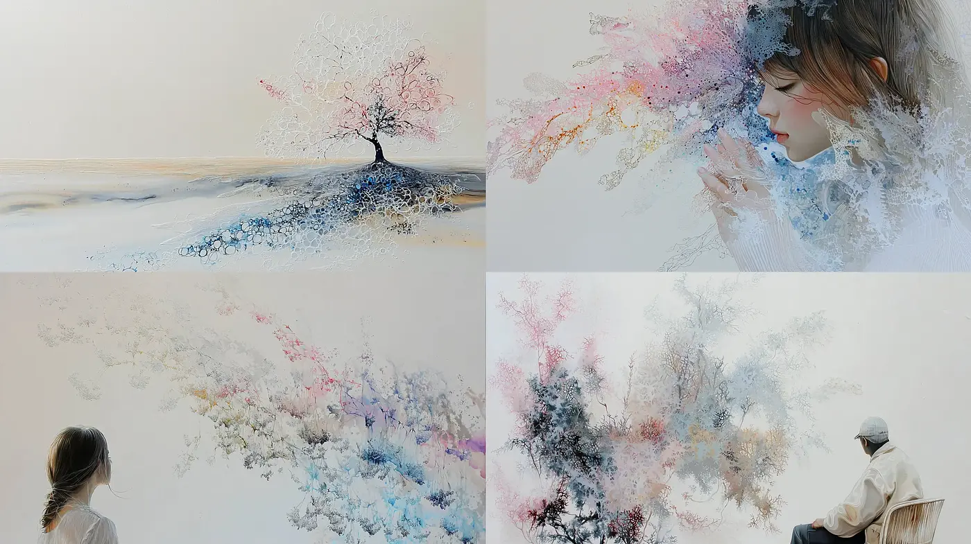 Ethereal Brushwork and Pastel Hues: A Dreamlike Fusion of Color and Emotion - Midjourney sref style