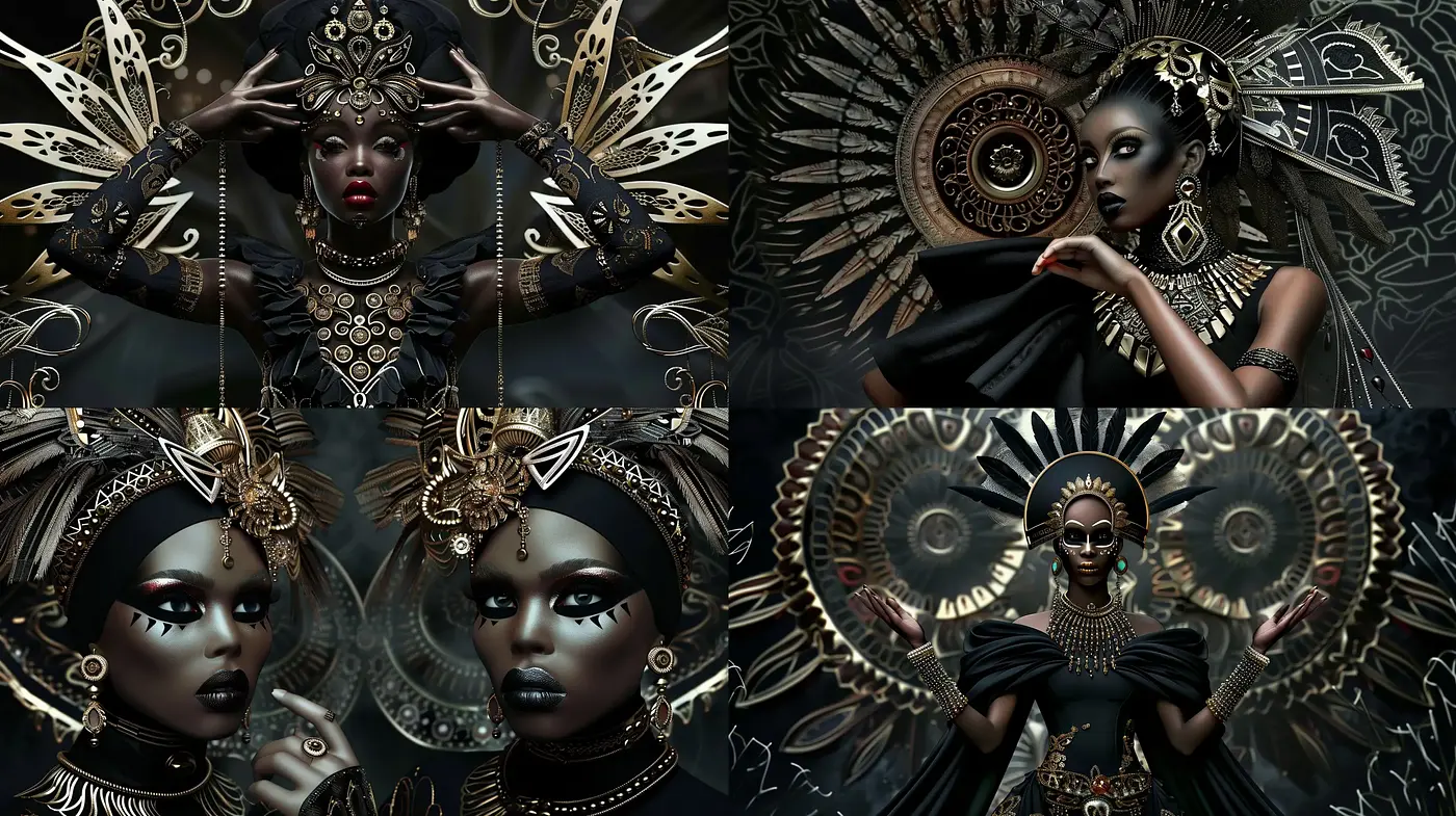 Baroque Opulence with Modern Digital Artistry - Midjourney sref style