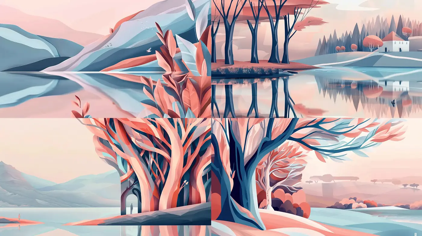 Serenity in Pastel Hues: A Digital Homage to Tranquil Landscapes - Midjourney sref style
