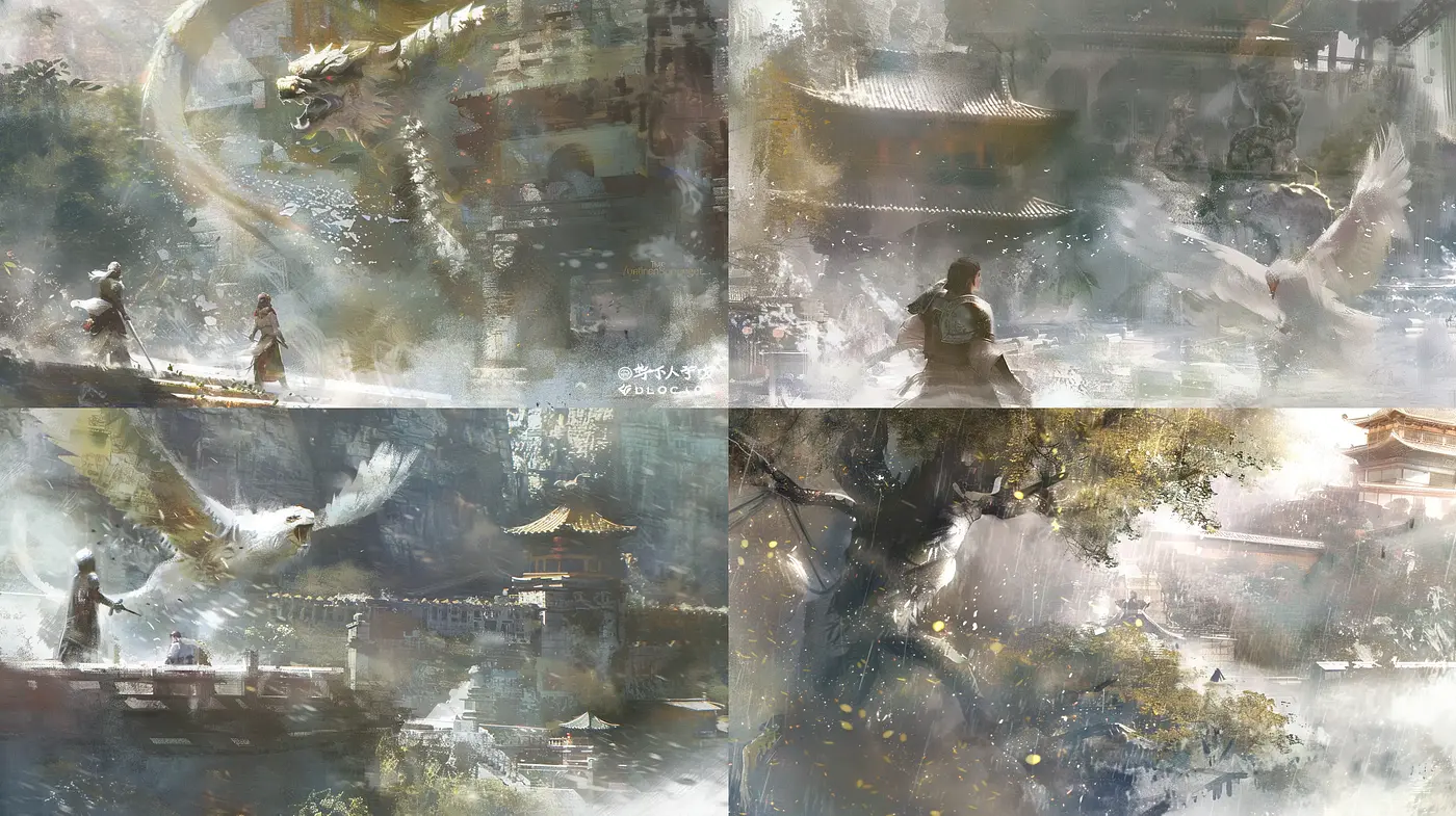 Misty Watercolor Sceneries with Ethereal Ambiance - Midjourney sref style