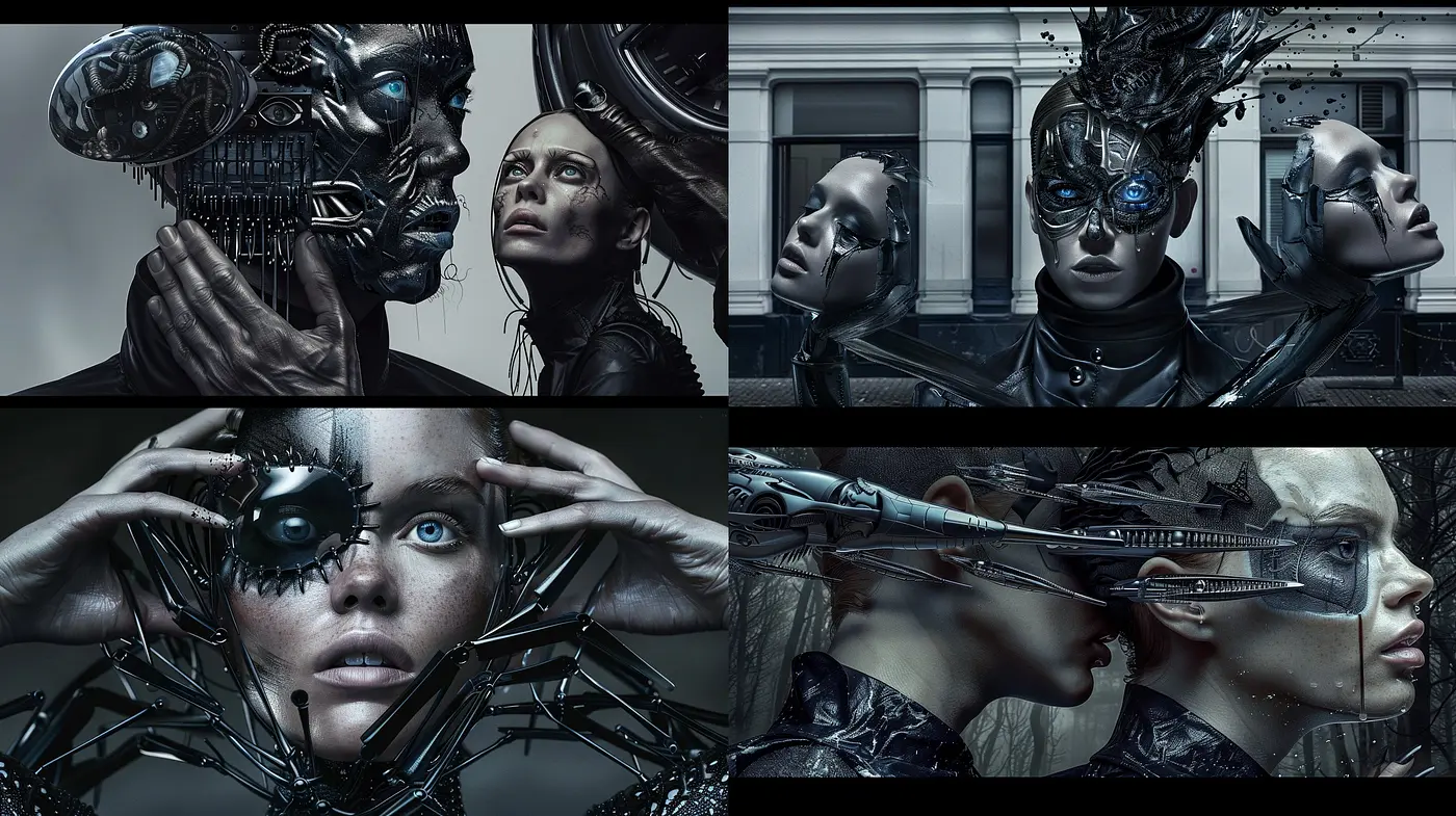 Futuristic Cybernetic Synthesis: A Homage to High-Tech Aesthetics - Midjourney sref style