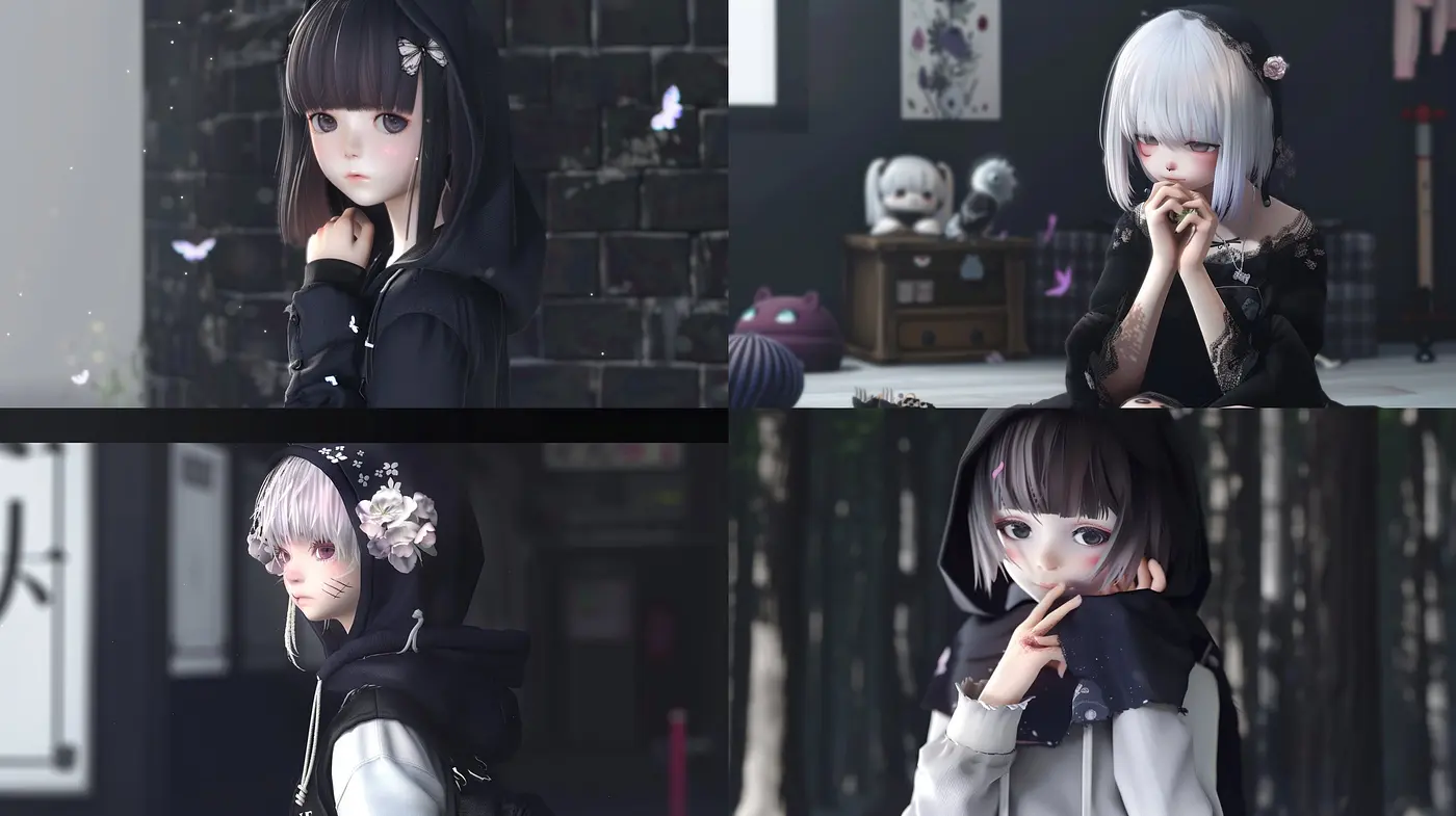 Ethereal Anime Dreamscapes with Consistent Pastel and Monochrome Accents - Midjourney sref style