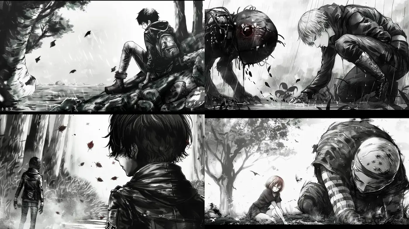 Dark and Atmospheric Illustrations with a Touch of Melancholy - Midjourney sref style