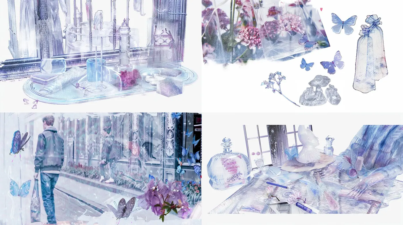 Ethereal Luminescence: A Dreamlike Confluence of Pastel Hues and Soft Textural Impressions - Midjourney sref style