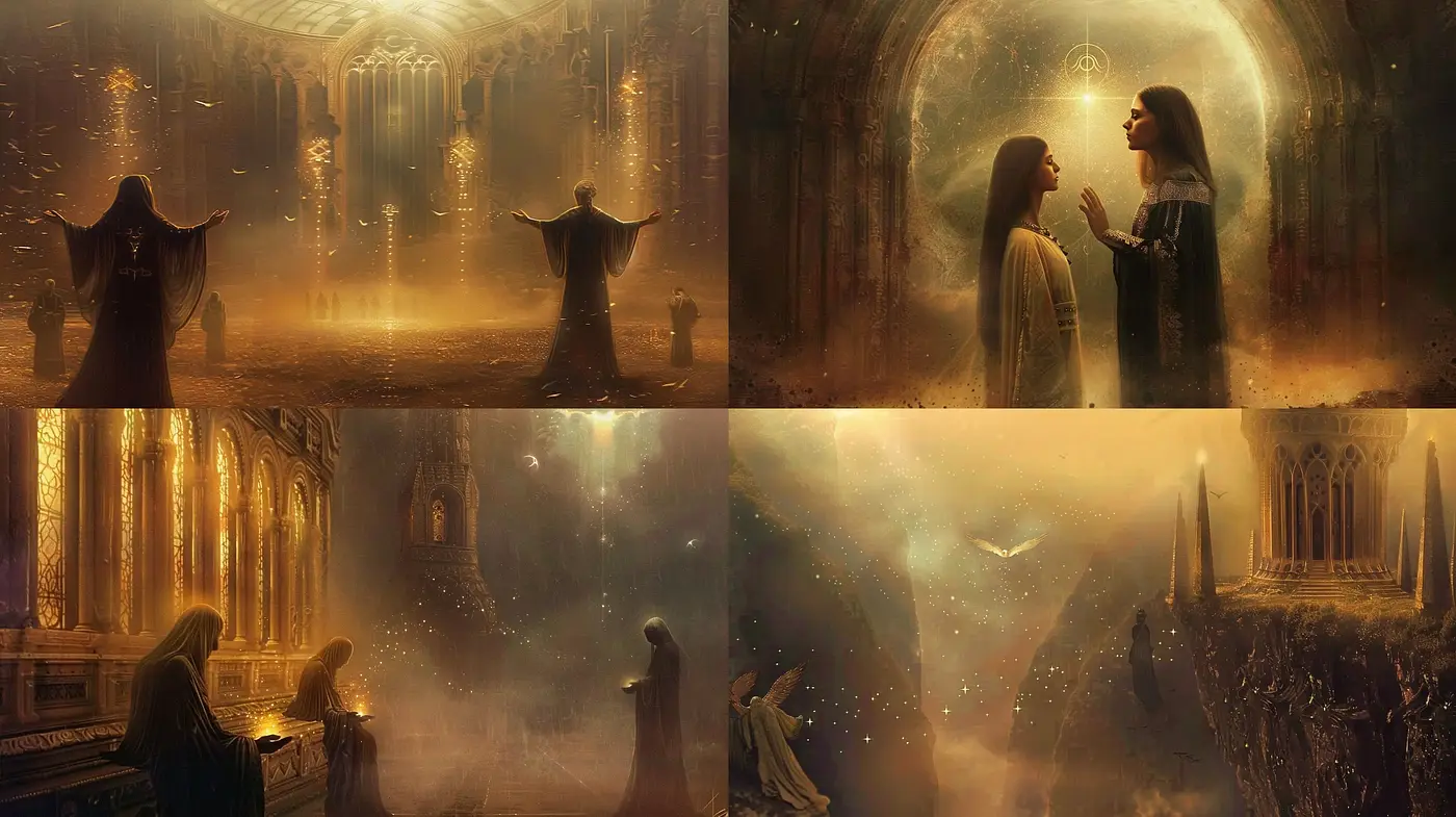 Ethereal Cathedral Glow: A Consistent Radiance in Imaginative Architectural Spaces - Midjourney sref style