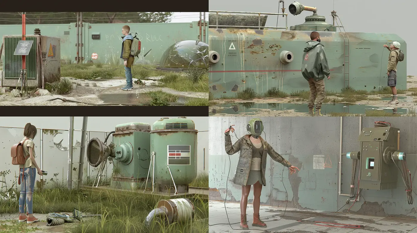 Dilapidated Industrial Elegance with a Melancholic Overcast Hue - Midjourney sref style