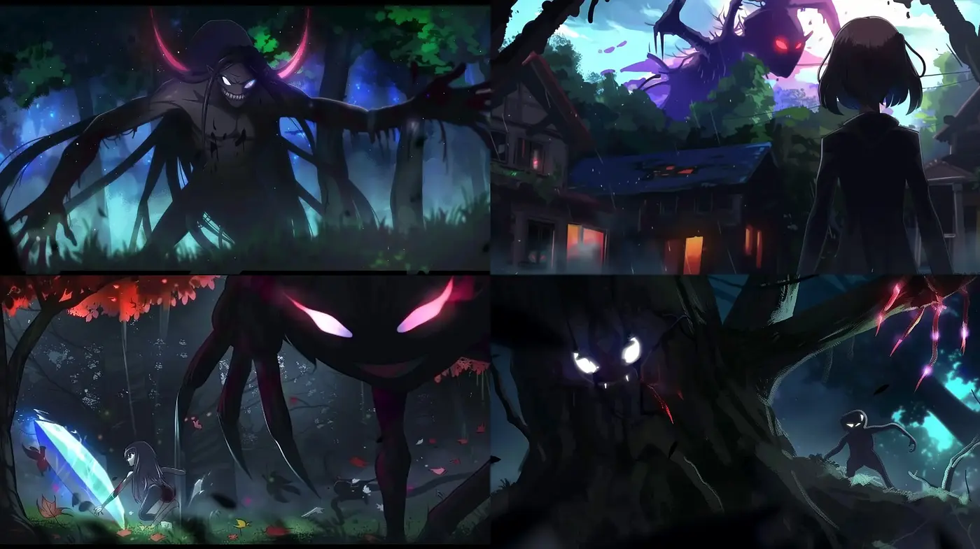 Ethereal Twilight: A Consistent Midnight Anime Ambiance in Lustrous Shadows - Midjourney sref style