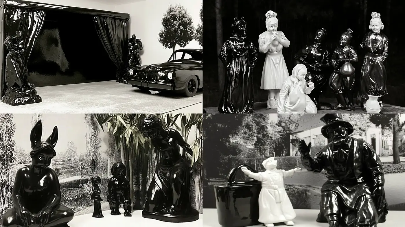 Monochromatic Elegance with a Surrealist Touch - Midjourney sref style