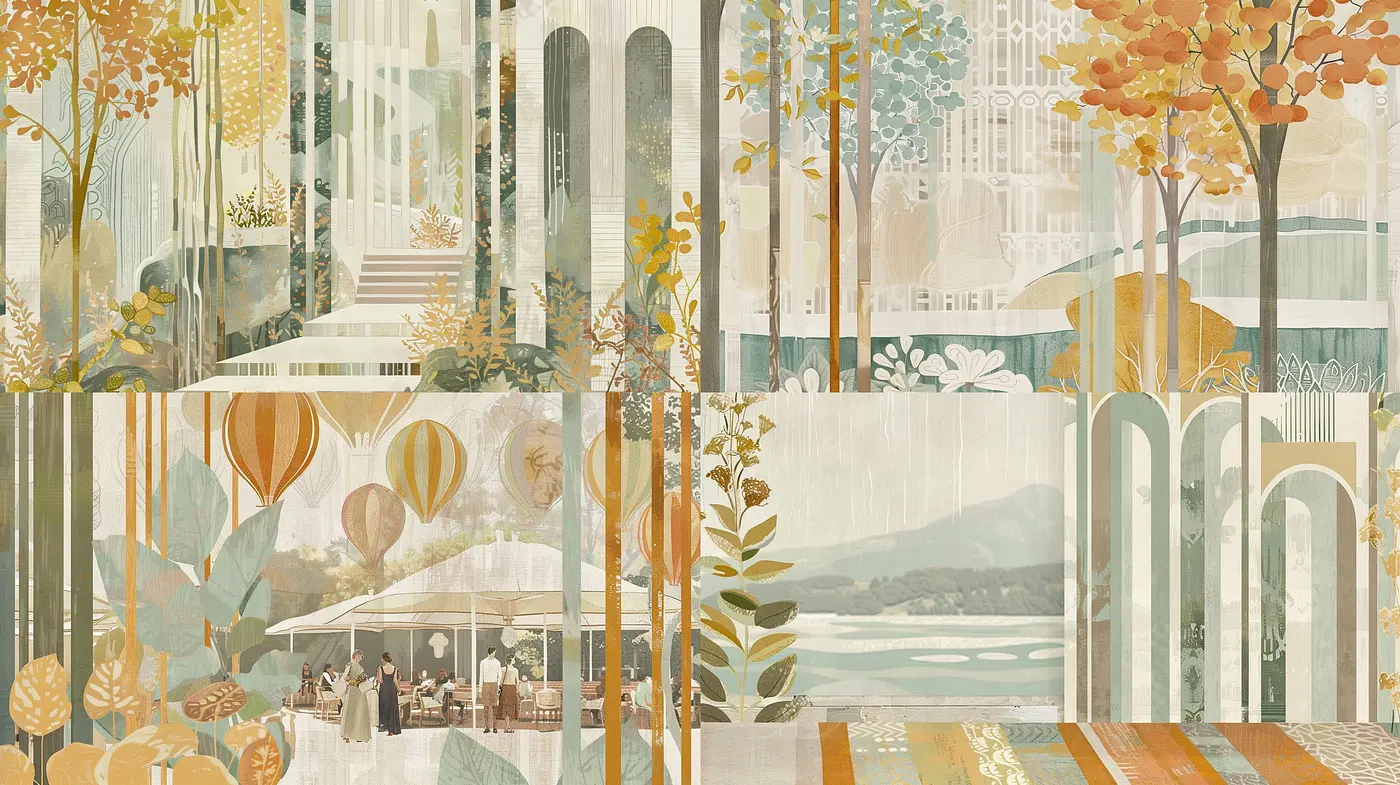 Serene Pastel Dreamscape: A Fusion of Soft Hues and Abstract Forms - Midjourney sref style