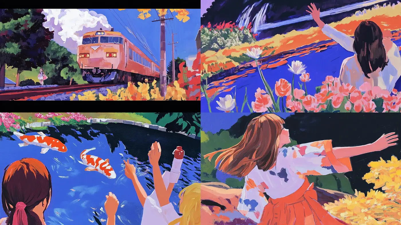 Harmonious Vivid Expressions with a Lively Anime Essence - Midjourney sref style