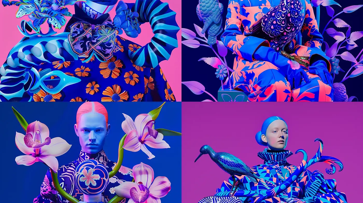 Neon Botanical Dreamscapes in Ultraviolet Hues - Midjourney sref style
