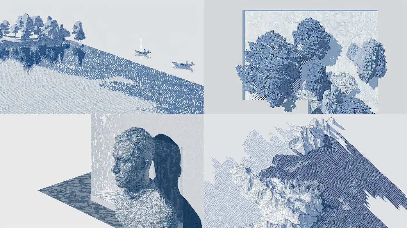 Textural Exploration of Monochromatic Landscapes and Forms - Midjourney sref style