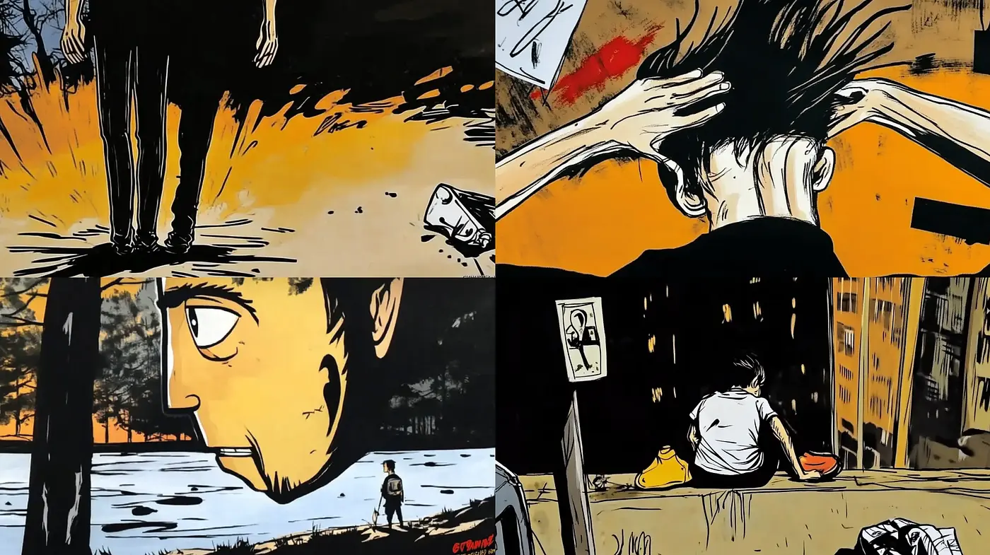 Nocturnal Hues and Stark Contours: A Gritty Comic-Inspired Aesthetic - Midjourney sref style