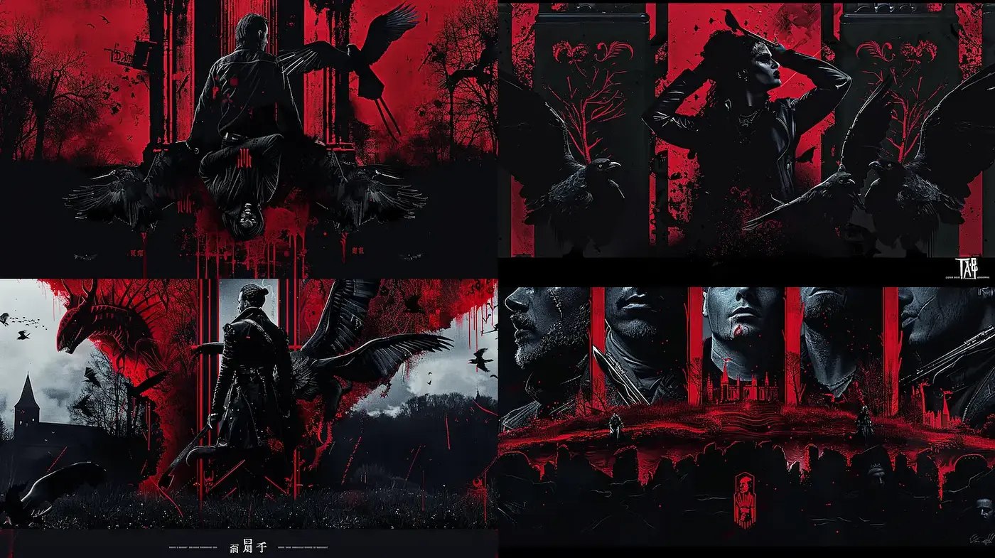 Dramatic and haunting visual style with a dark narrative - Midjourney sref style