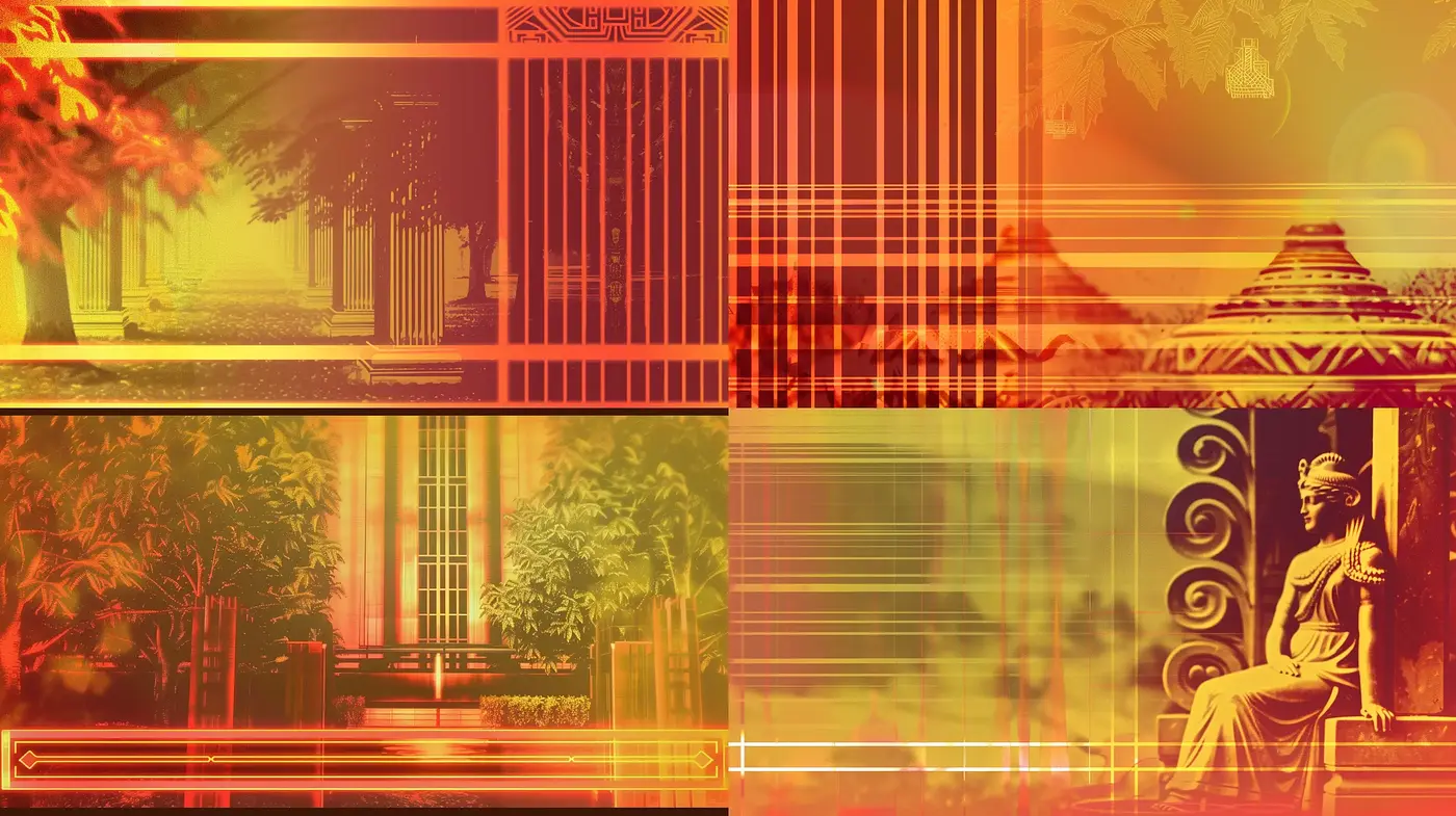 Luminous Architectural Elegance in Sepia Tones - Midjourney sref style