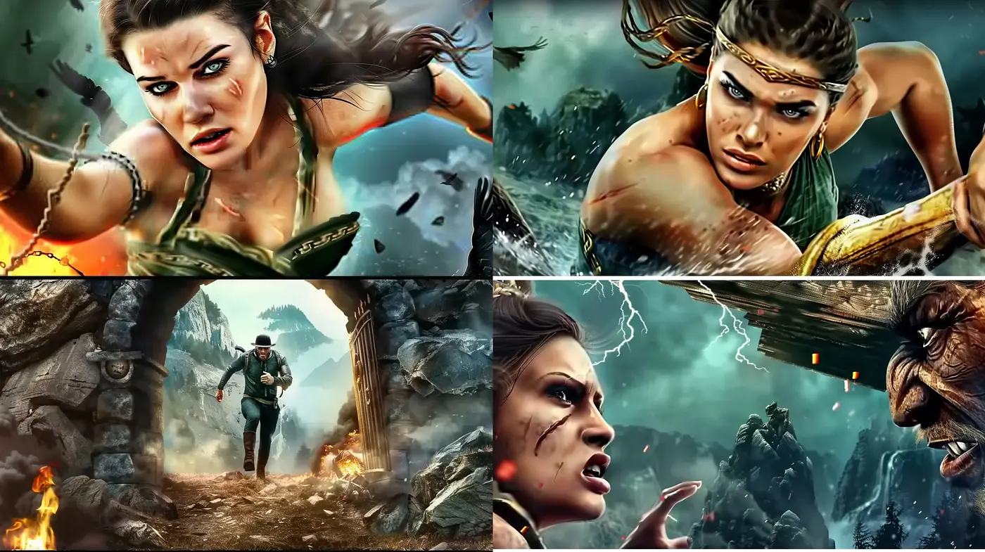 Dynamic Cinematic Brushwork in Action Oriented Imagery - Midjourney sref style