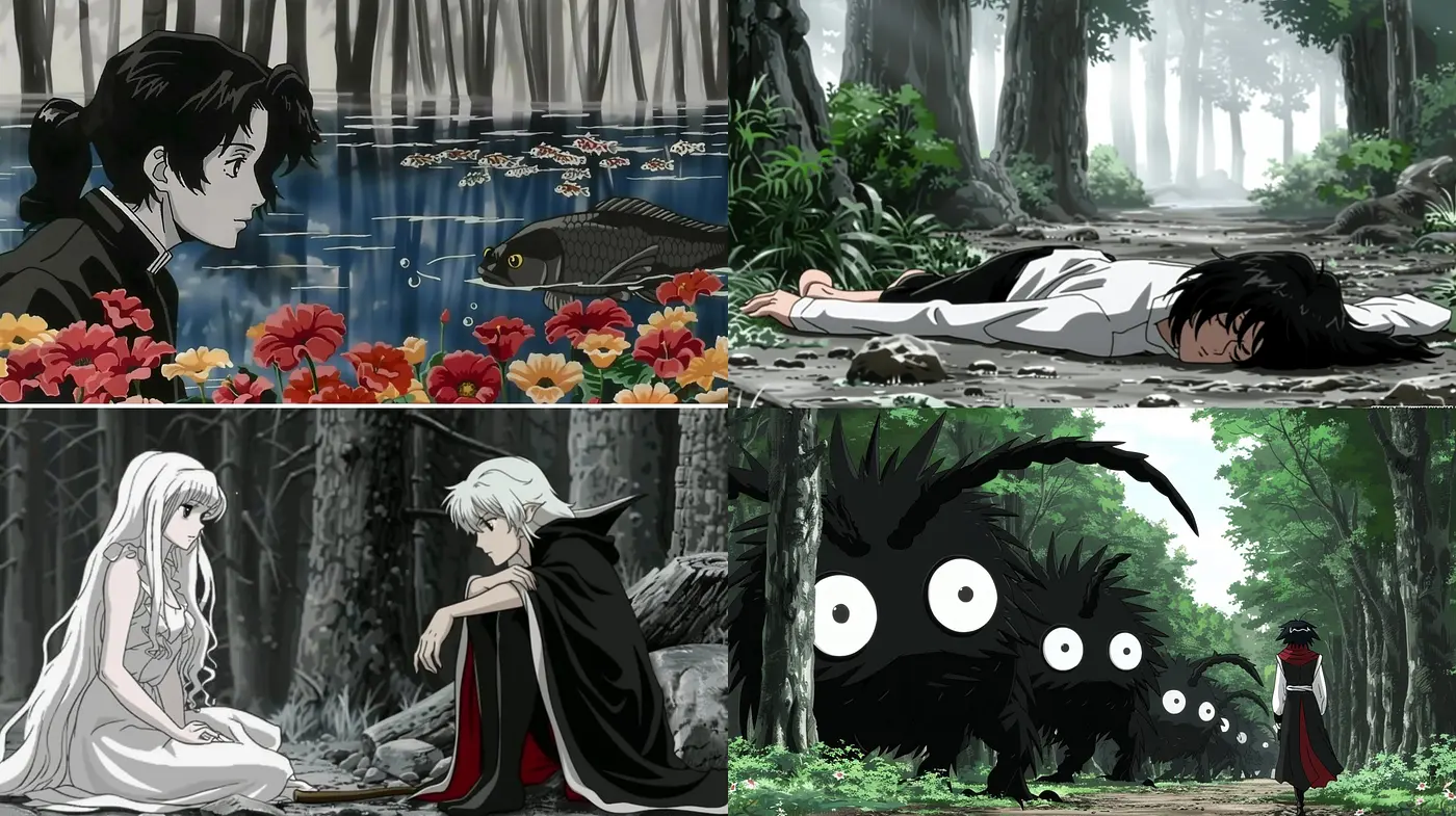 Ethereal Anime Dreamscape: A Fusion of Delicate Lines and Muted Tones - Midjourney sref style