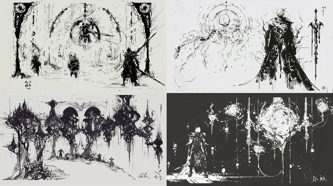 Dark and Ethereal Imagery with Surreal Elements - Midjourney sref style