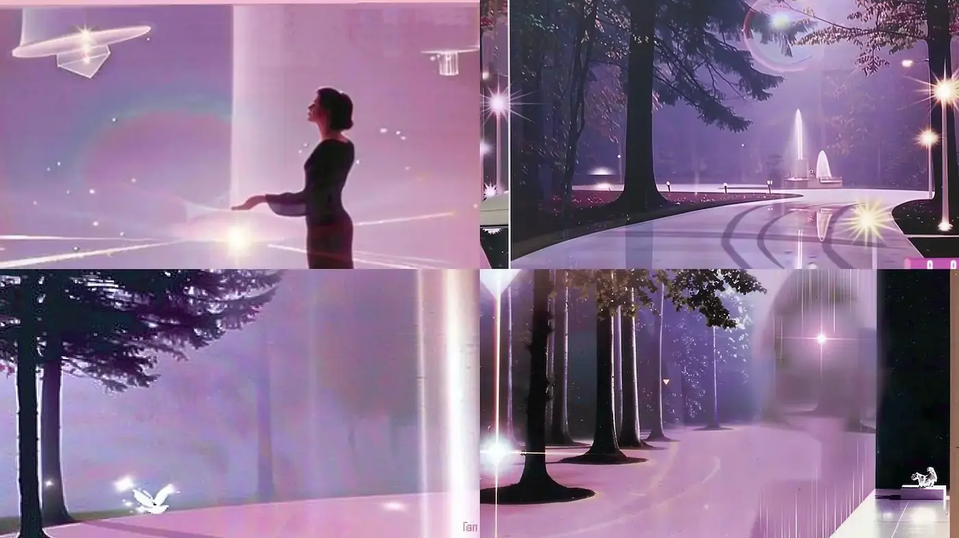 Serene Futuristic Dreamscapes with Ethereal Light Effects - Midjourney sref style