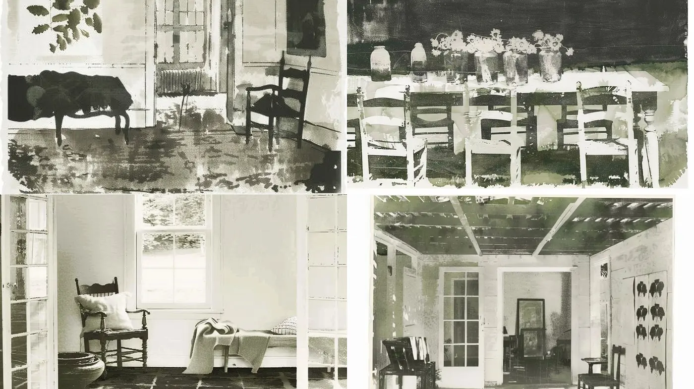 Monochromatic Serenity: A Homage to Tranquil Domestic Scenes in Grayscale - Midjourney sref style