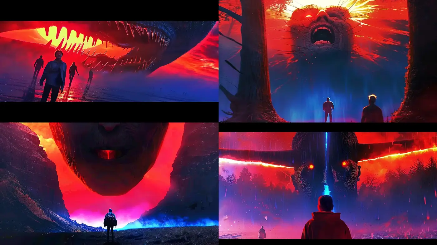 Dystopian Elegy in Crimson: A Homage to Surrealist Nightmares - Midjourney sref style