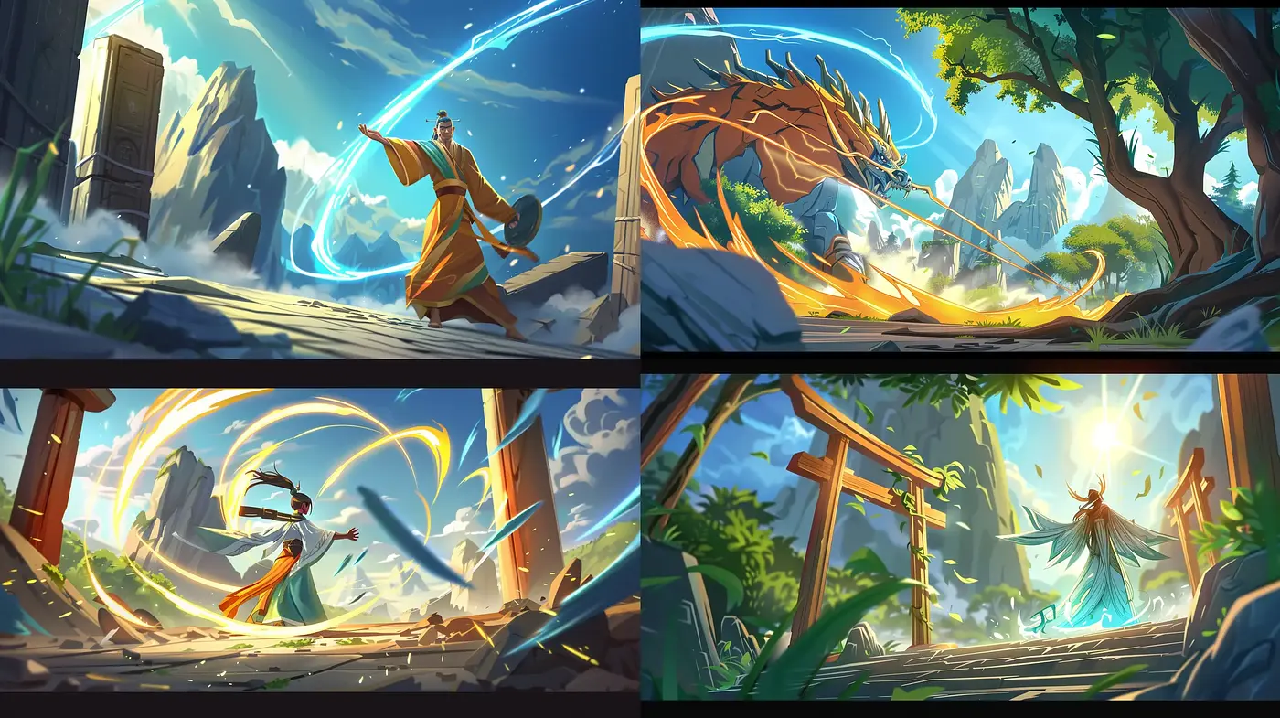 Epic Saga of Stylized Fantasy and Majestic Environments - Midjourney sref style