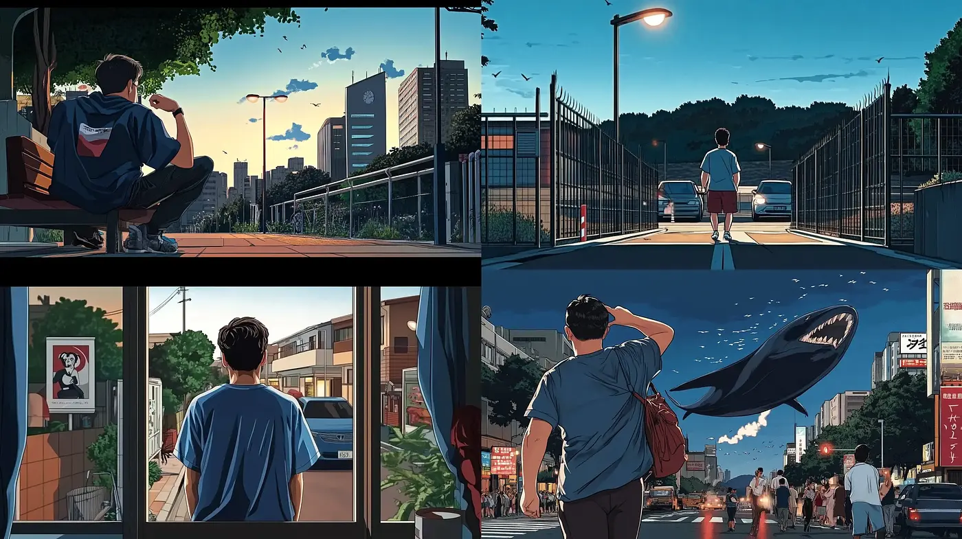 Twilight Ambience in Contemporary Urban Anime Scenery - Midjourney sref style