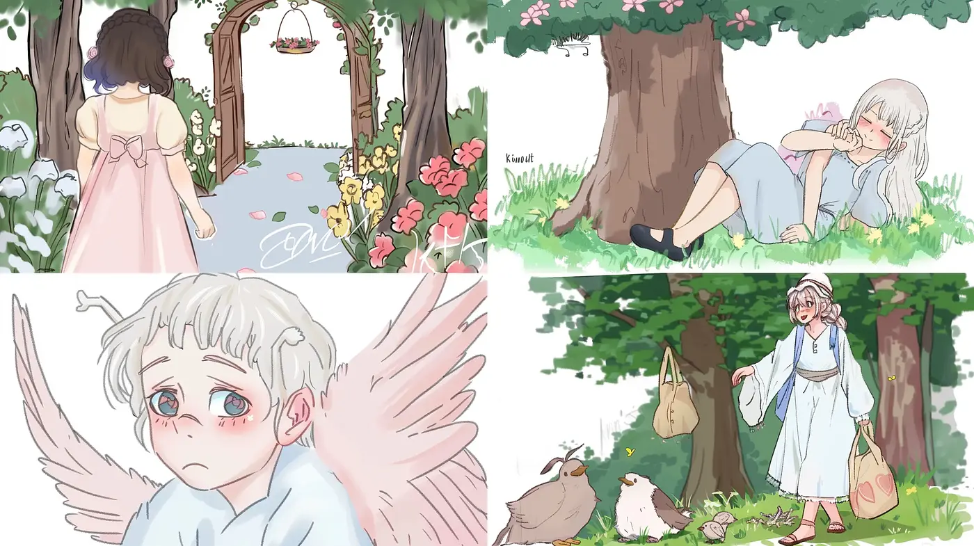 Pastel Storybook Illustrative Harmony - Midjourney sref style