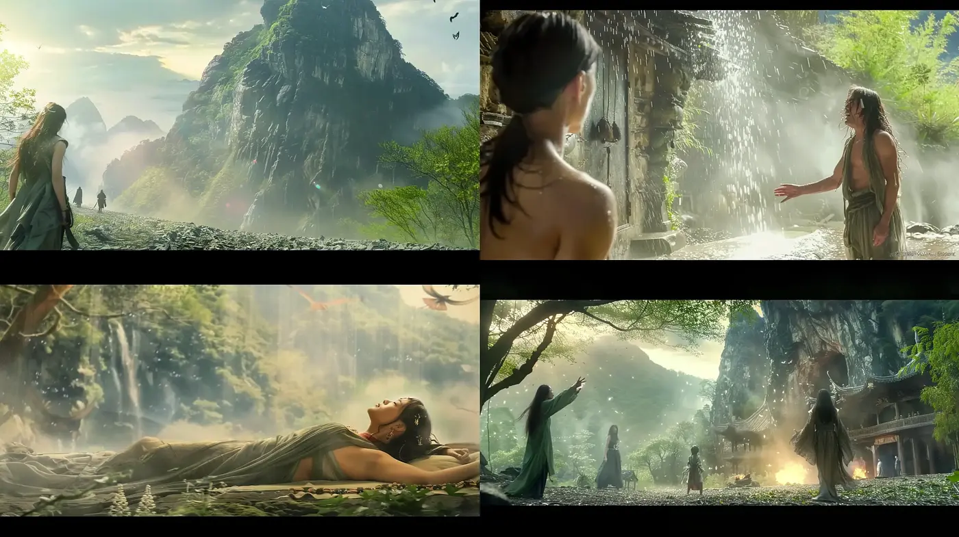 Primordial Eden: A Cinematic Tapestry of Mythical Nature - Midjourney sref style