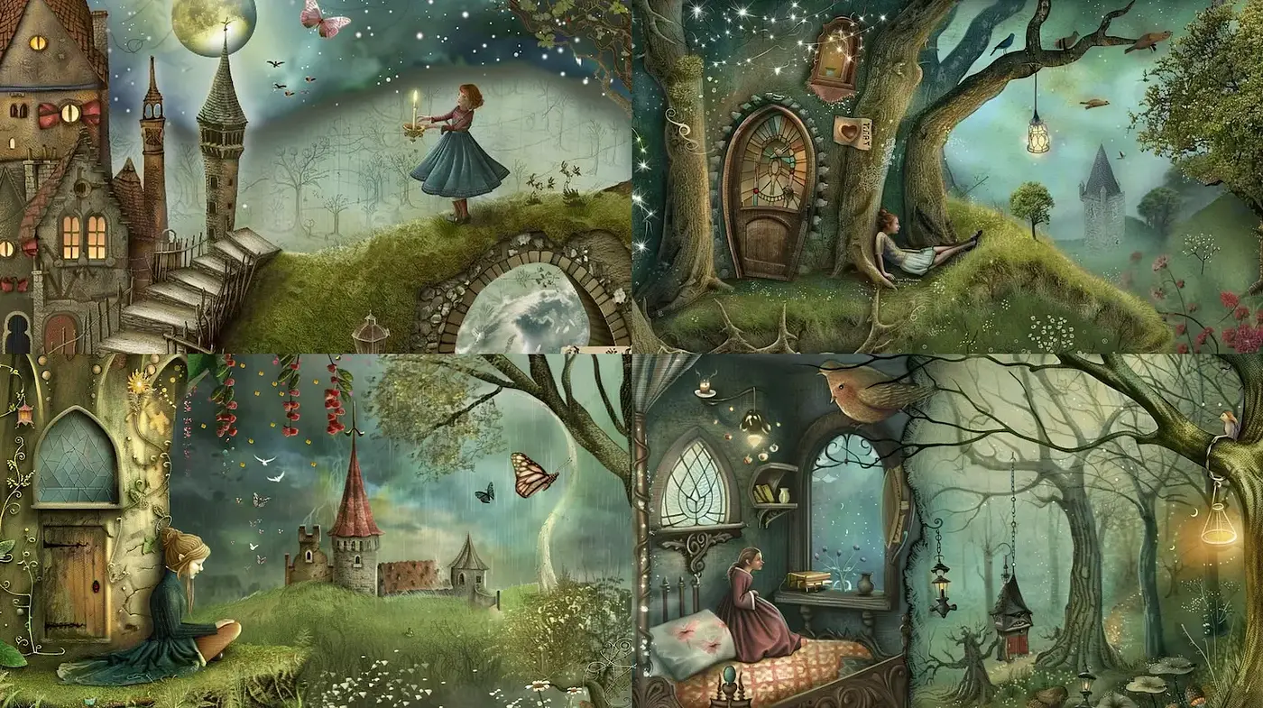 Enchanting Whimsy with Dreamlike Landscapes - Midjourney sref style