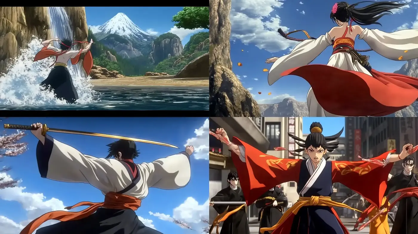 Epic Tale of Samurai Ethos in Animated Essence - Midjourney sref style
