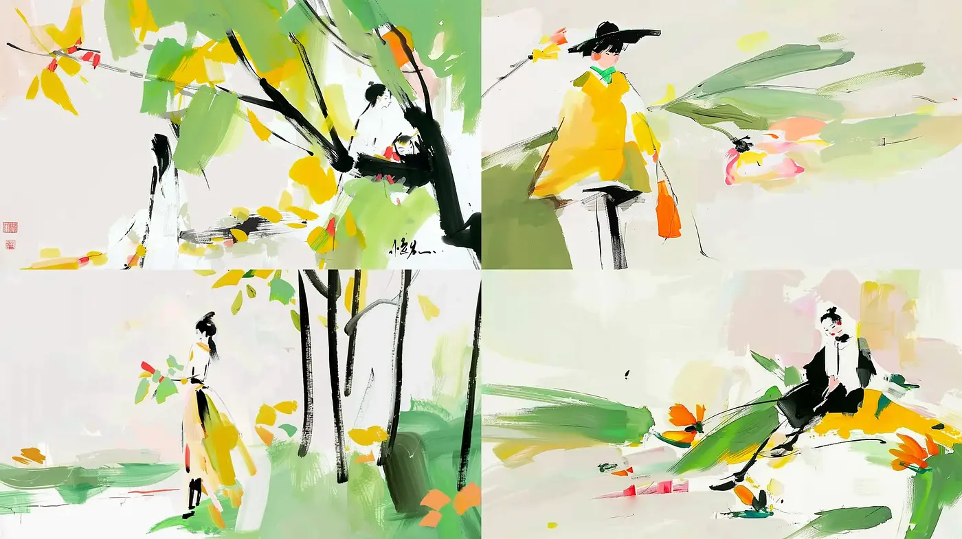 Contemporary Brushstroke Harmony with Hint of Impressionist Vision - Midjourney sref style