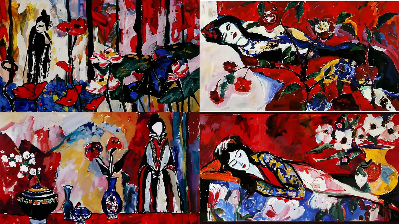 Vibrant Expressive Abstraction with Fauvist Overtones - Midjourney sref style