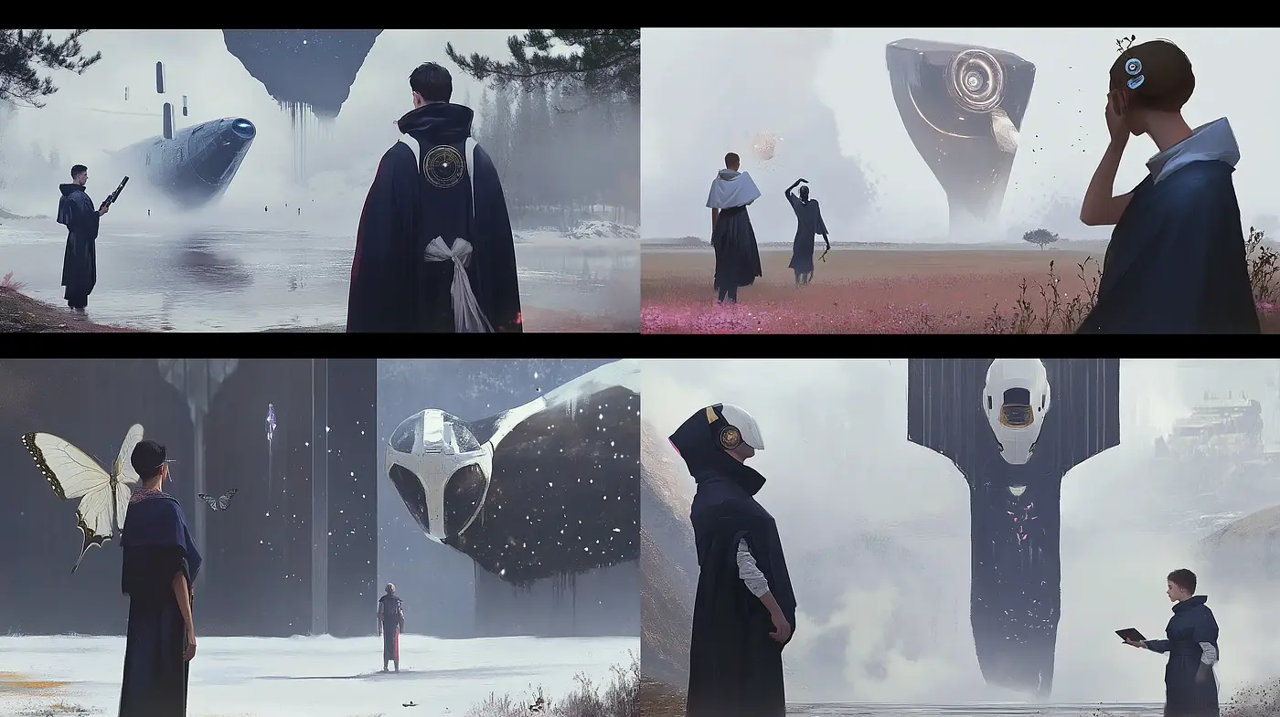 Ethereal Dreamscapes with Surrealistic Sci-Fi Elements - Midjourney sref style
