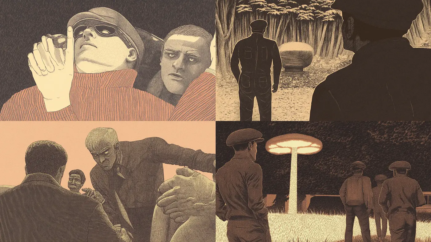 Sepia-Toned Graphic Novel Flashes - Midjourney sref style