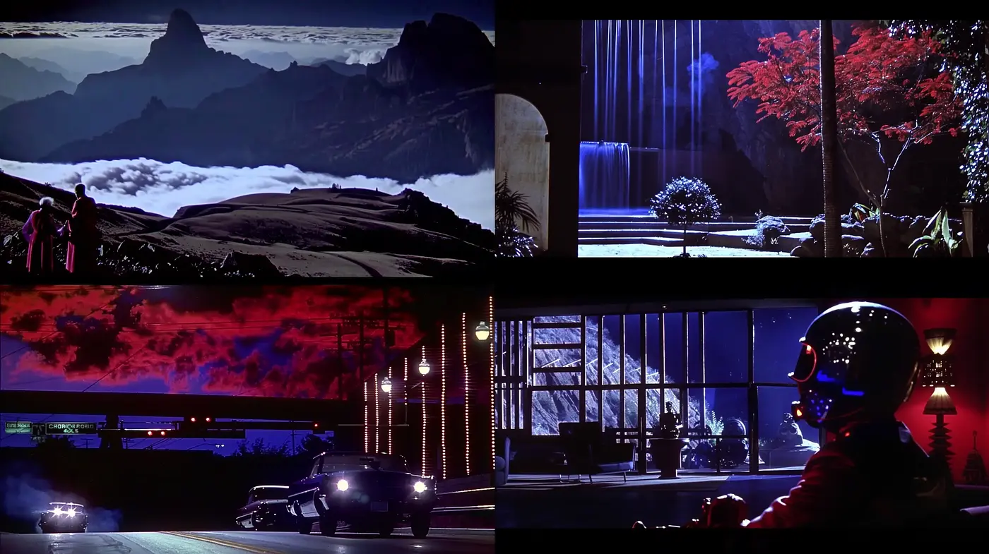 Nocturnal Elegance with Cinematic Neon Noir Flair - Midjourney sref style