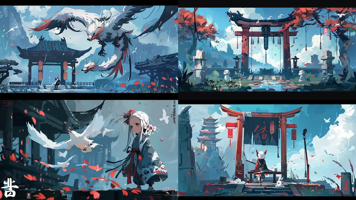 Ethereal Brushstrokes of Digital Eastern Mythos - Midjourney sref style