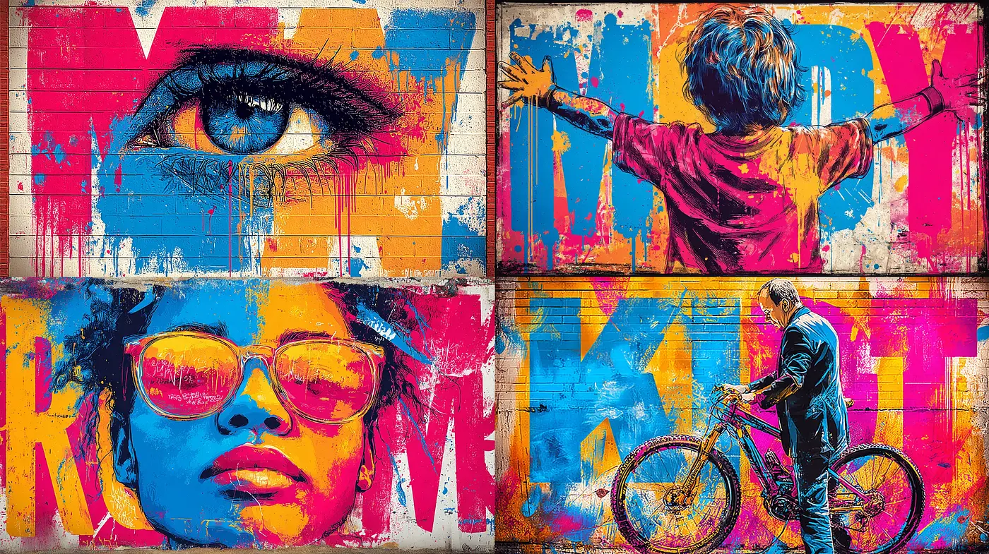 Vivid Urban Street Art Infused with a Playful Spirit - Midjourney sref style