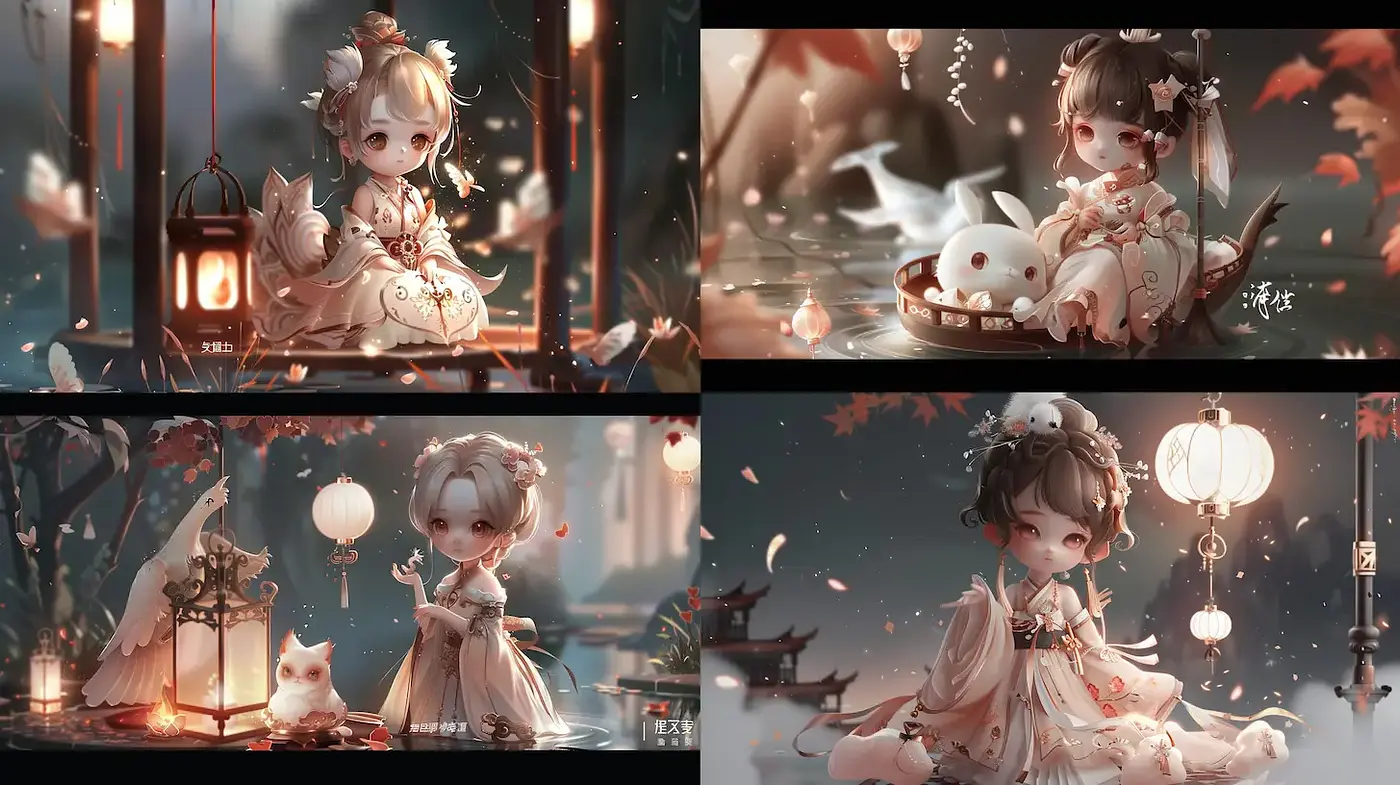Charming Whimsical Portraits with Traditional Inspirations and Soft Hues - Midjourney sref style