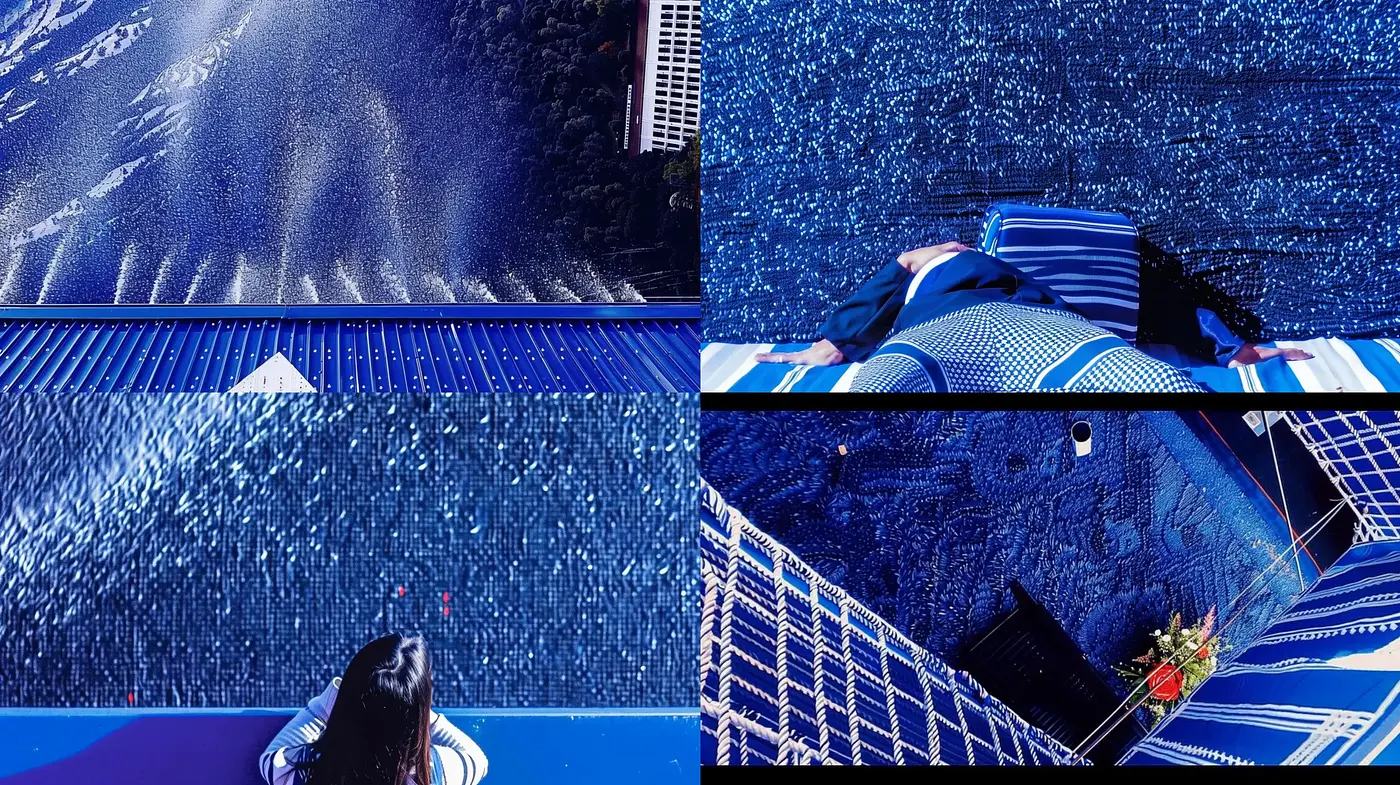 Cerulean Dreamscape: Textured Urban Nightscapes with Surreal Overtones - Midjourney sref style
