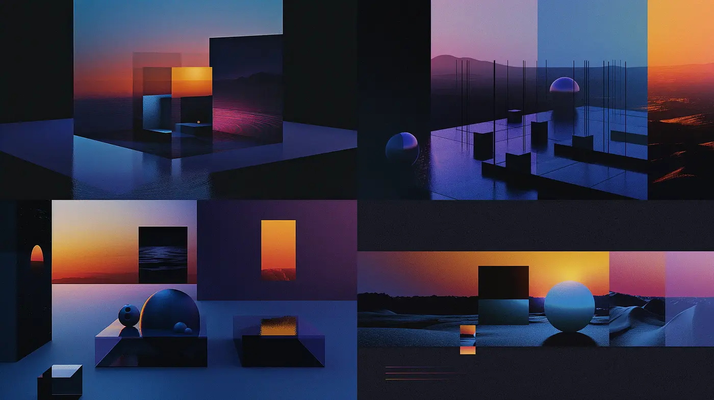 Dusky Hues and Digital Tranquility: A Homage to Evening Serenity in Art - Midjourney sref style