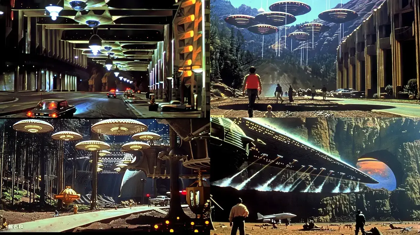 Futuristic Aesthetic with a Nostalgic Sci-Fi Vibe - Midjourney sref style