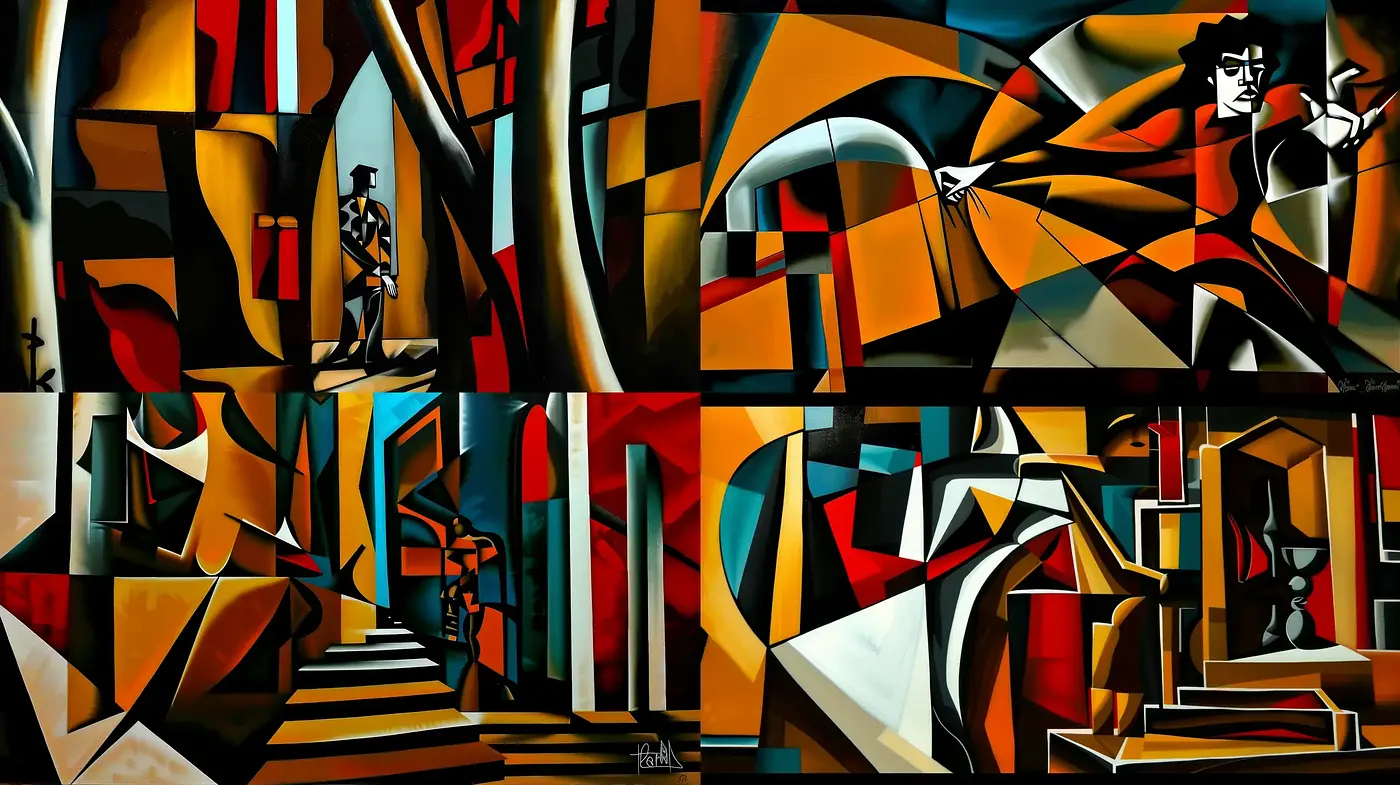 Cubist Contours and Chromatic Harmony - Midjourney sref style