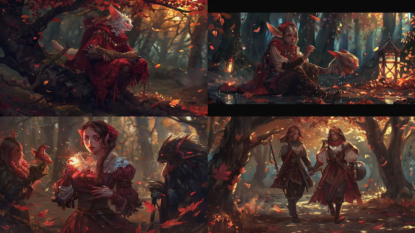Enchanted Autumnal Forest: A Harmonious Blend of Warmth and Fantasy - Midjourney sref style
