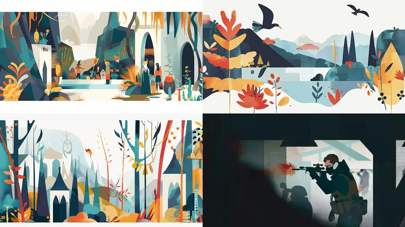 Autumnal Essence with Stylized Geometric Forms - Midjourney sref style